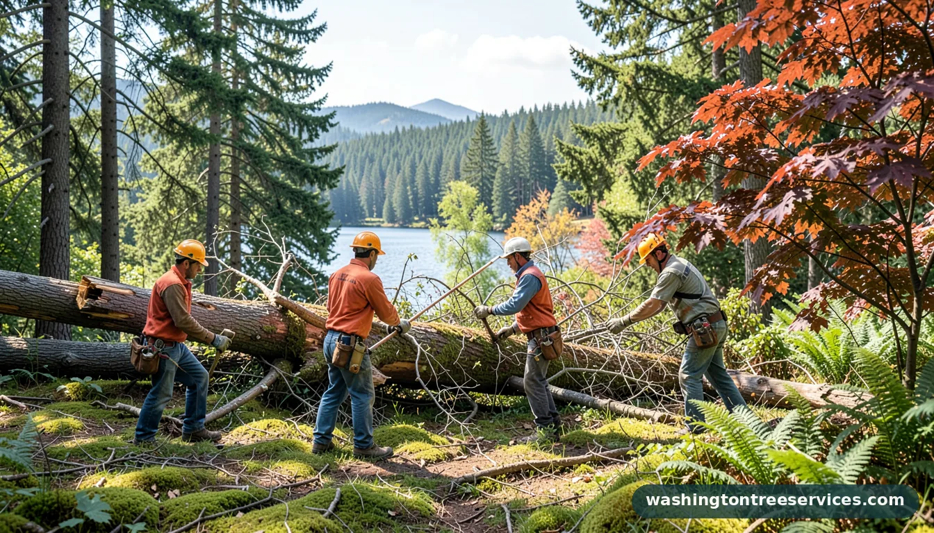 lake forest park tree removal - certified arborists at work in Washington