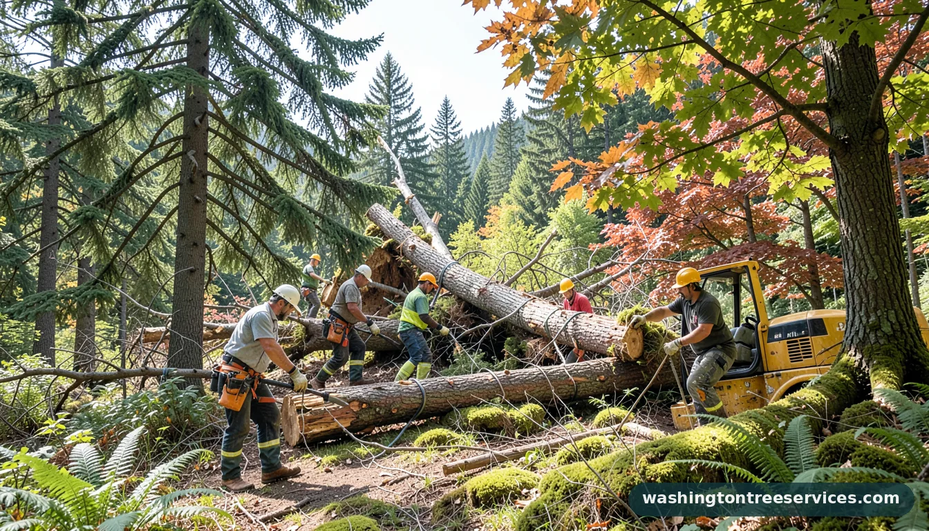 large tree removal companies near me - certified arborists at work in Washington