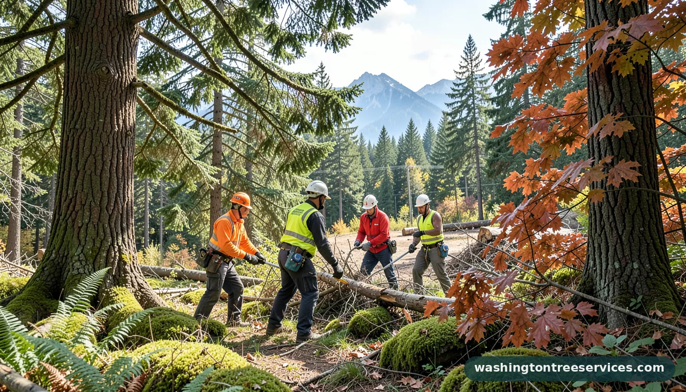 large tree removal companies near me - tree service equipment and crew in Washington