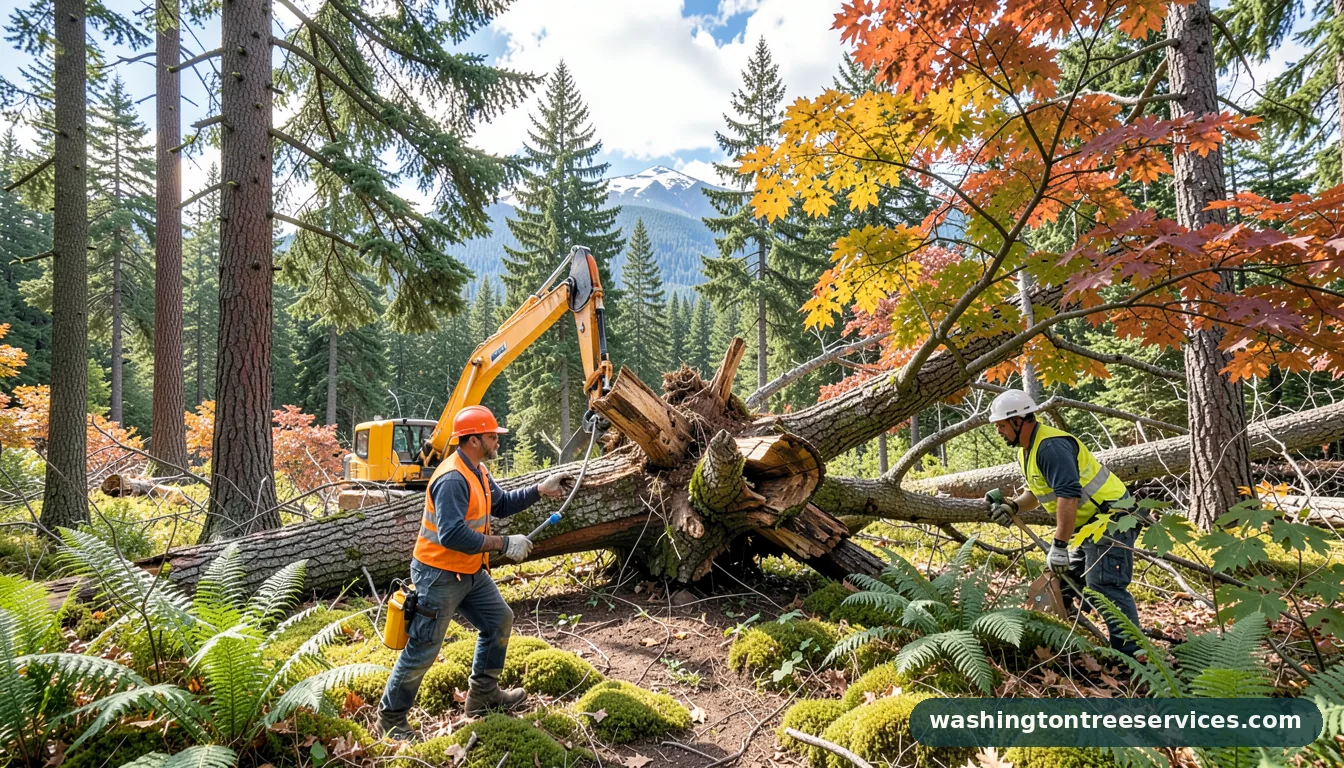 large tree removal - tree service equipment and crew in Washington