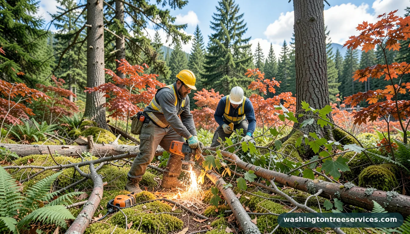 laser to cut branches - tree service equipment and crew in Washington