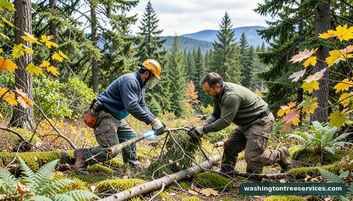 laser to cut branches - completed tree work by Washington Tree Services