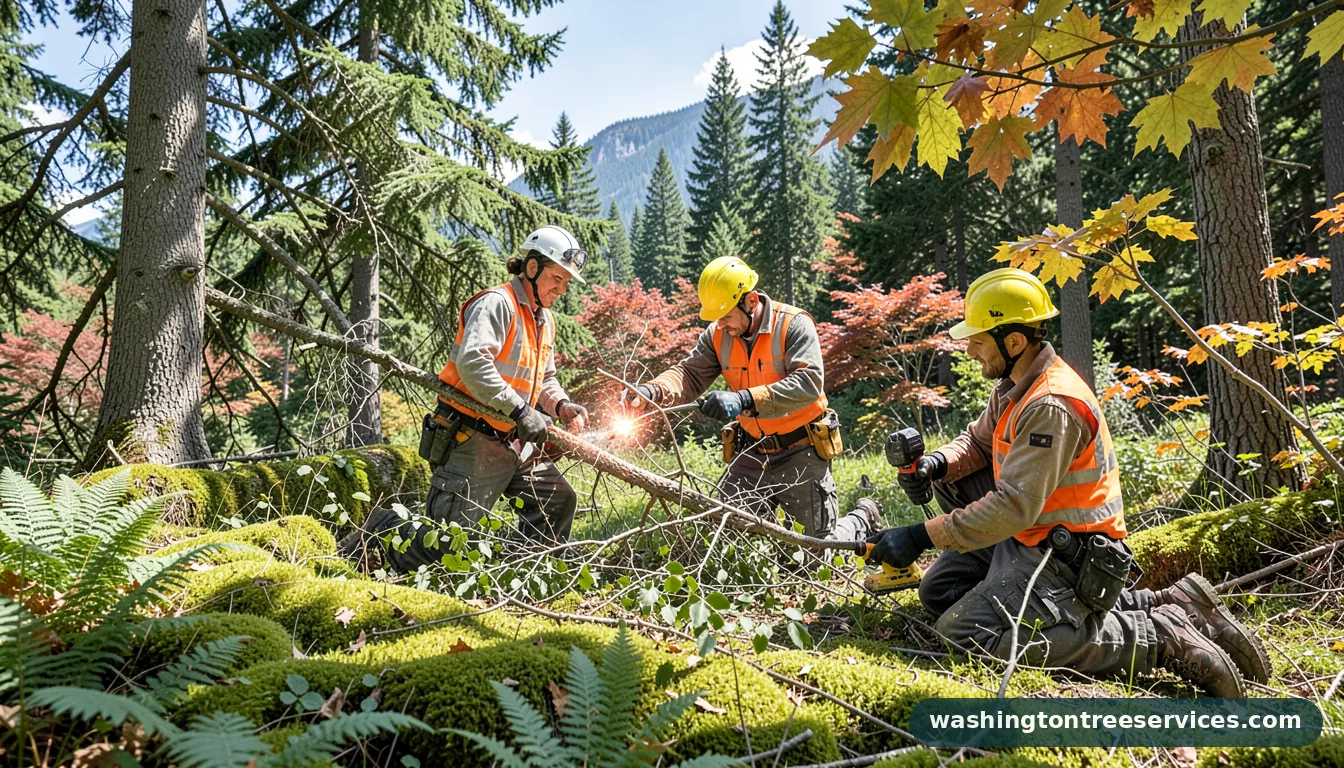 laser to cut tree branches - tree service equipment and crew in Washington