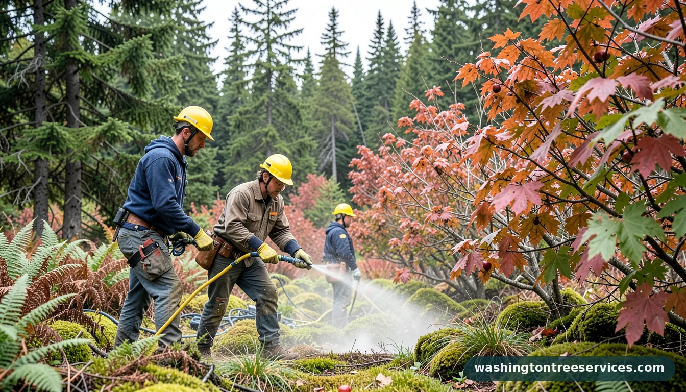 Professional equipment for lime sulfur spray for fruit trees in Washington lime sulfur spray for fruit trees - tree service equipment and crew in Washington