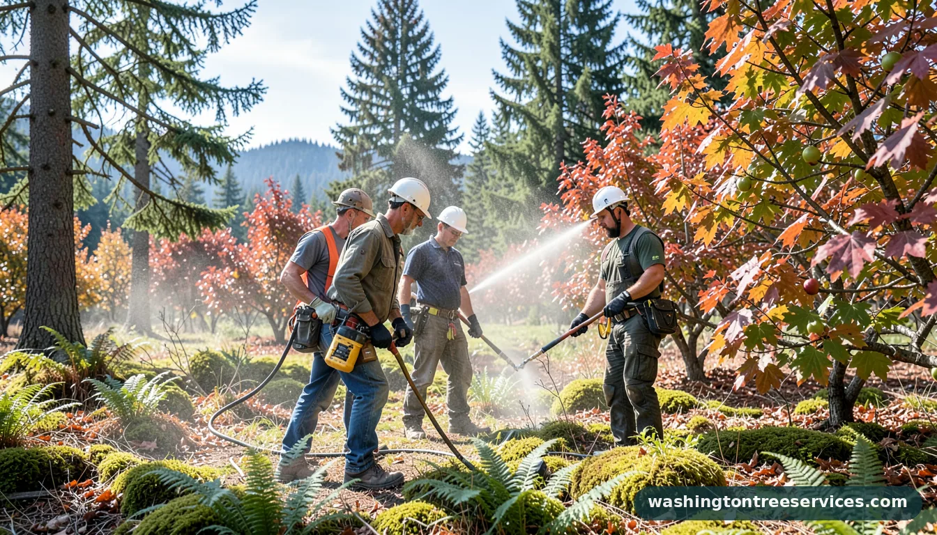 Completed lime sulfur spray for fruit trees project by Washington Tree Services lime sulfur spray for fruit trees - completed tree work by Washington Tree Services