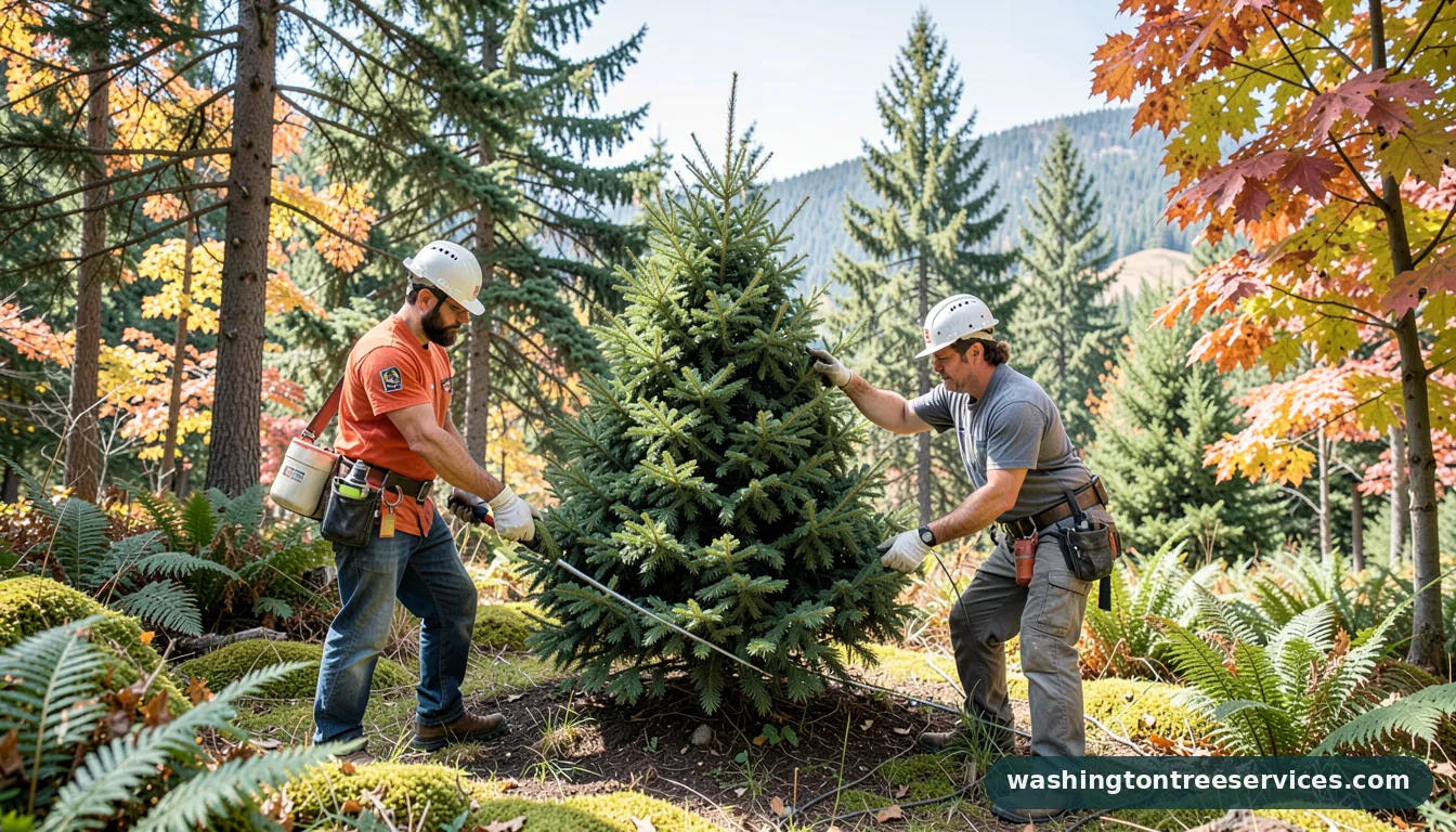 live christmas tree maintenance - completed tree work by Washington Tree Services