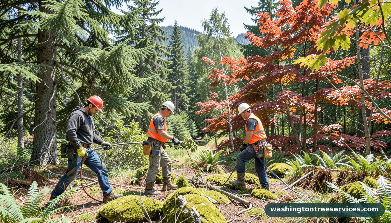 local arborist near me - tree service equipment and crew in Washington