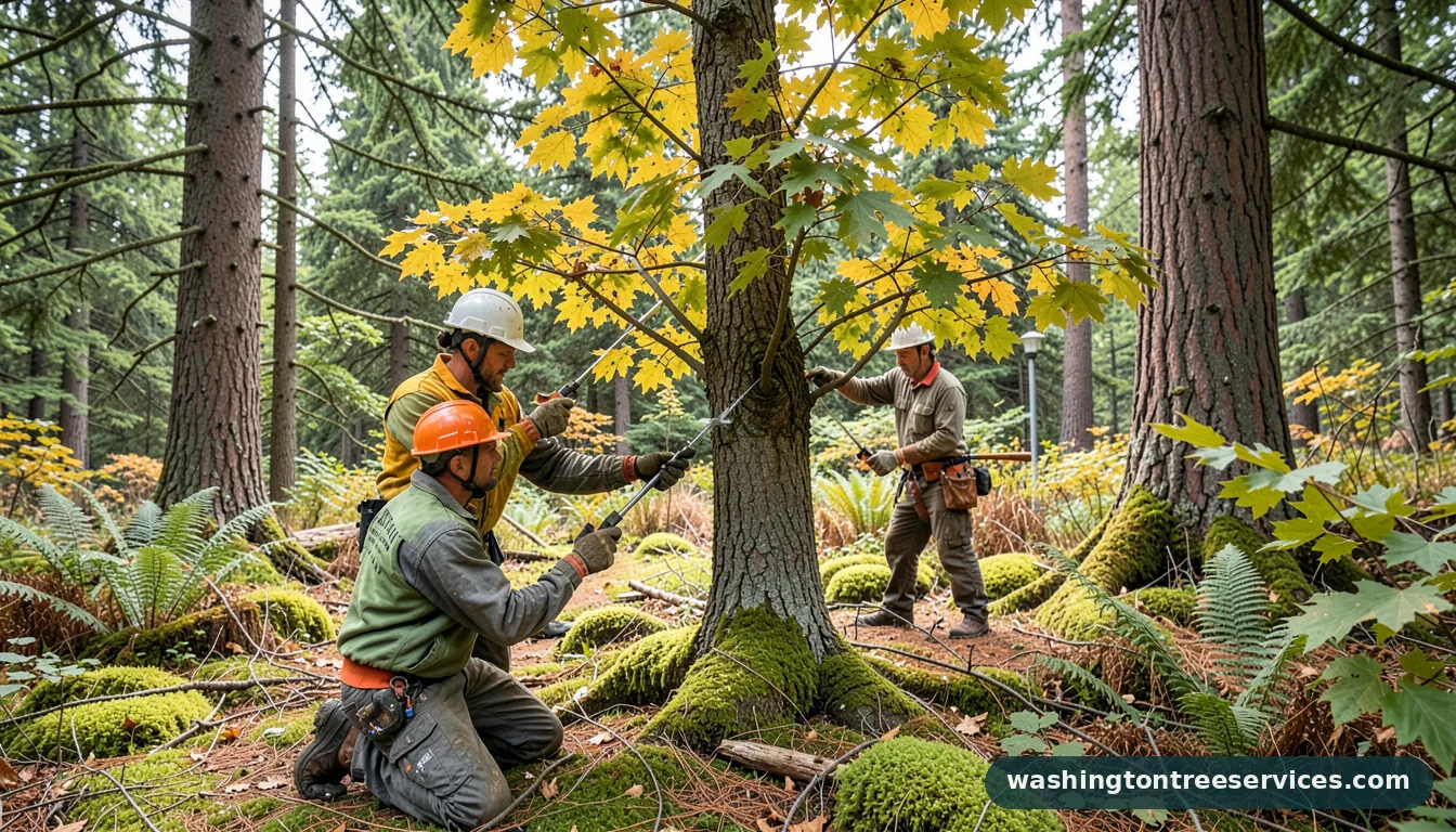 maple tree pruning tips - certified arborists at work in Washington
