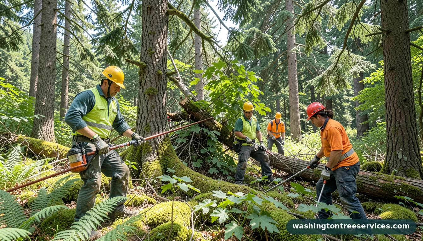 mercer island tree removal - tree service equipment and crew in Washington