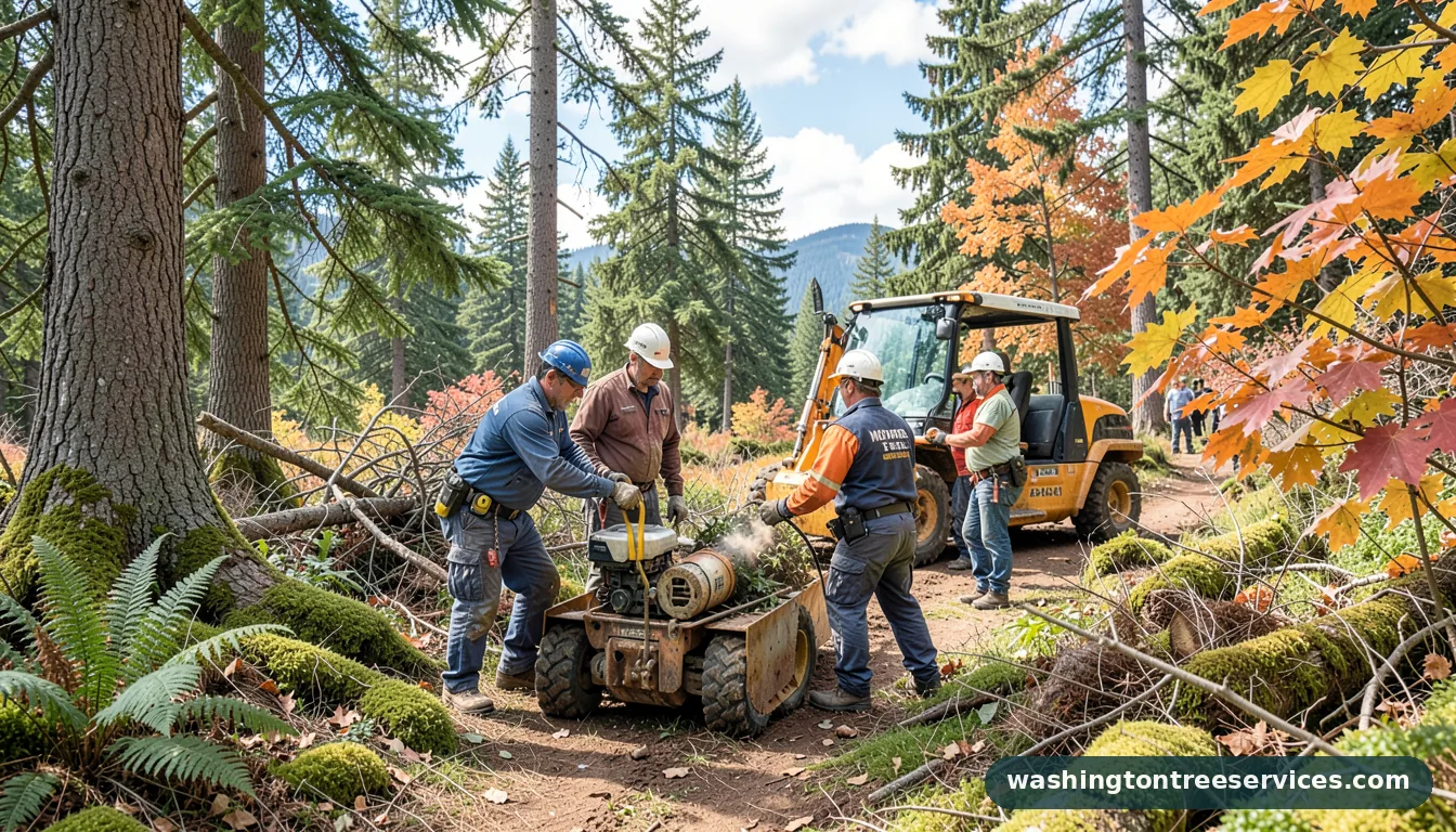 Certified arborists handling monroe tree services in Washington monroe tree services - certified arborists at work in Washington