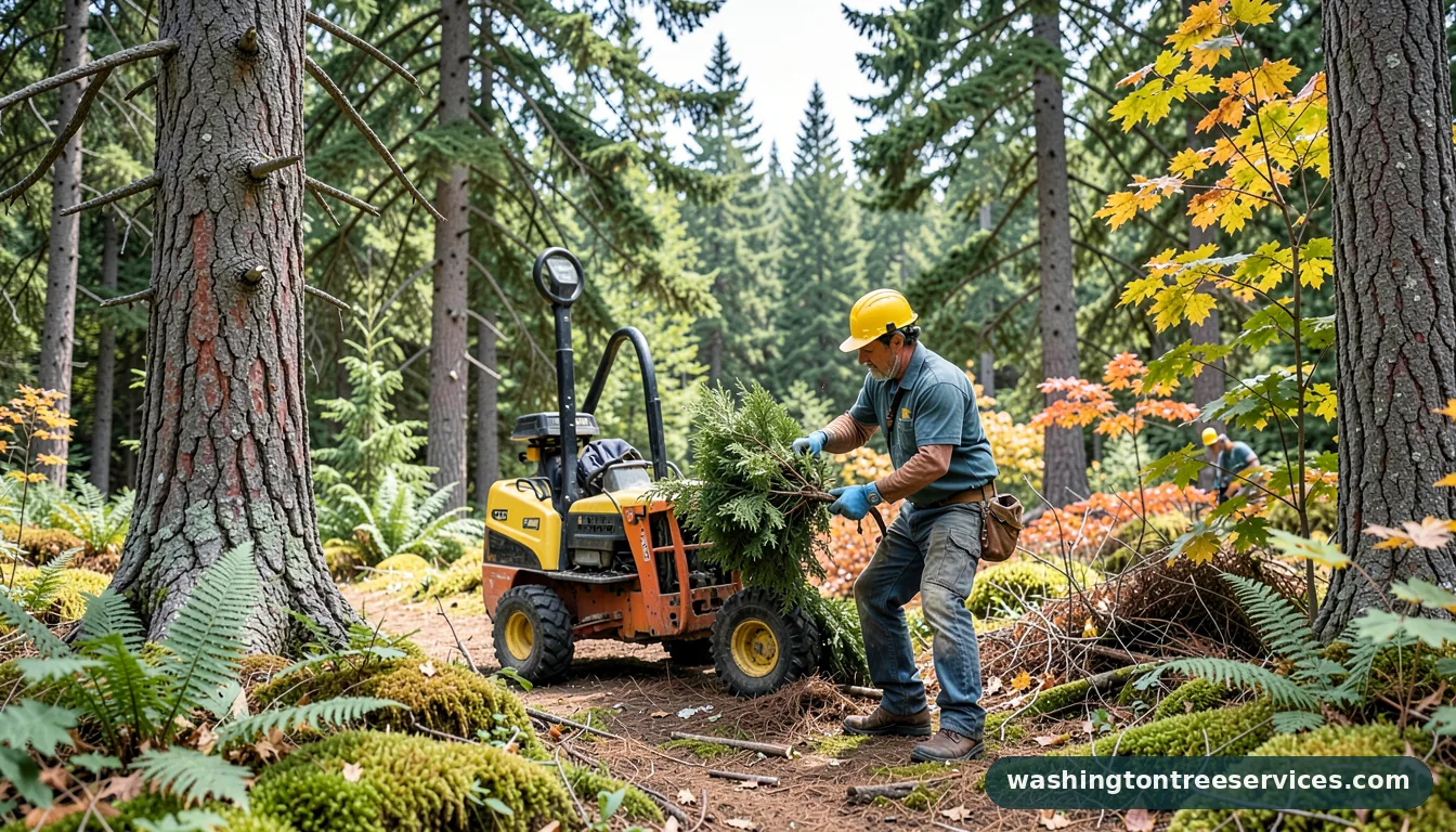 monterey cypress pruning - tree service equipment and crew in Washington