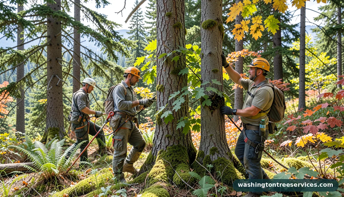 Certified arborists handling moss removal from trees in Washington moss removal from trees - certified arborists at work in Washington