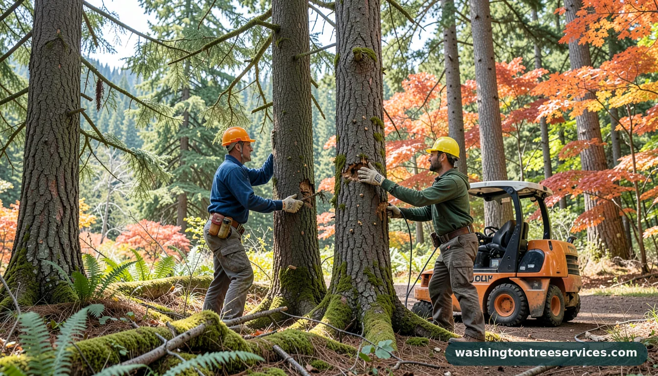 Professional equipment for moss removal from trees in Washington moss removal from trees - tree service equipment and crew in Washington