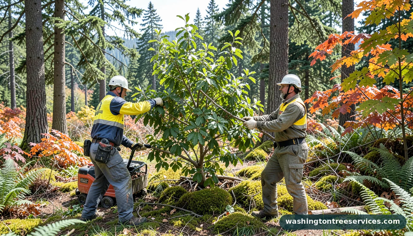 Completed moving a plum tree project by Washington Tree Services moving a plum tree - completed tree work by Washington Tree Services
