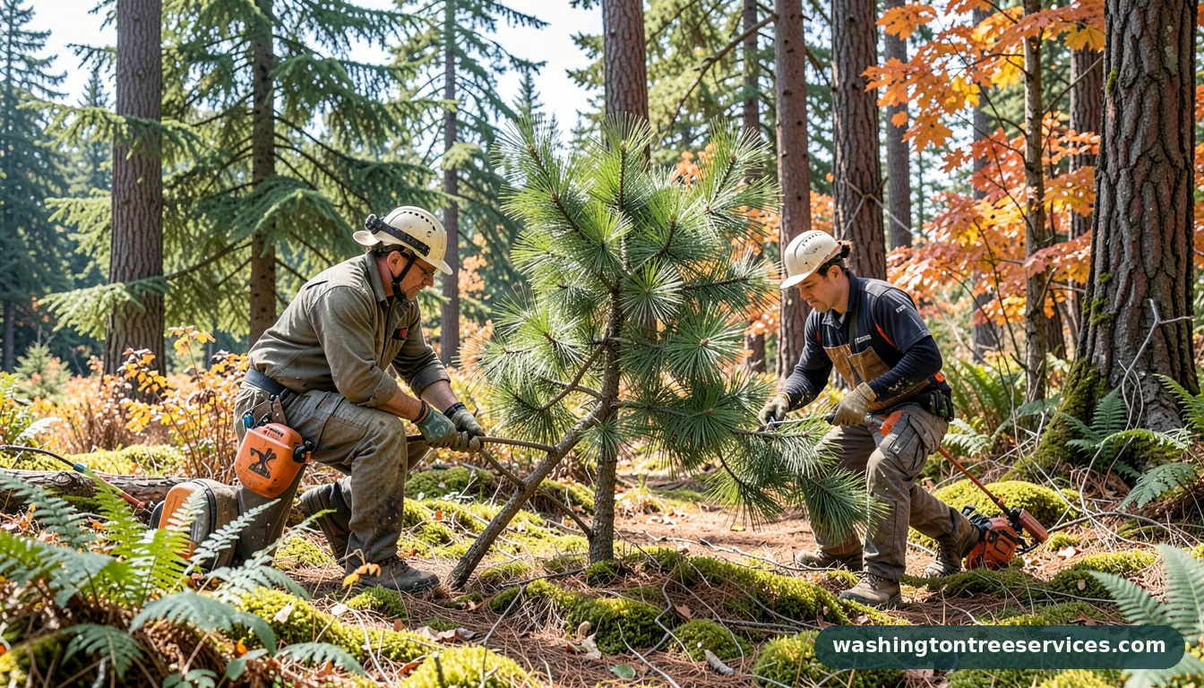 norfolk island pine pruning - certified arborists at work in Washington