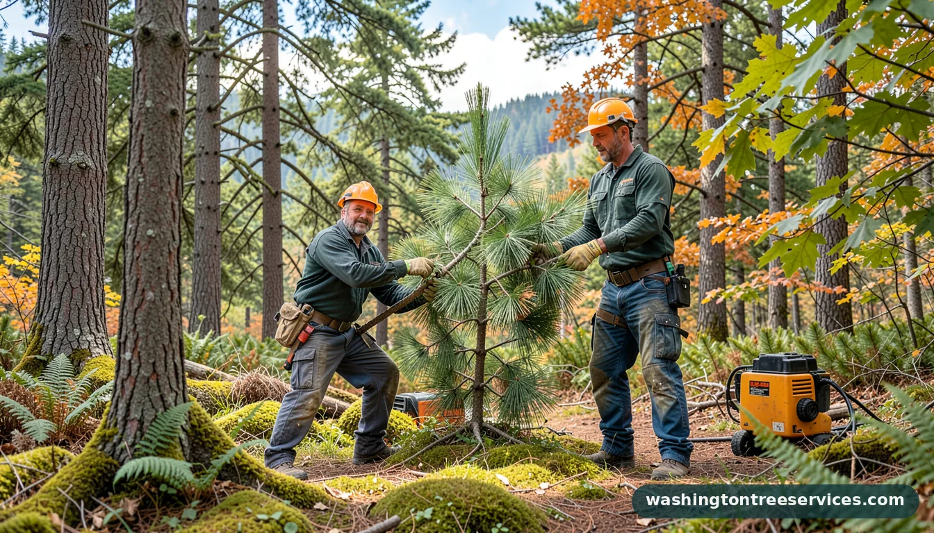 norfolk island pine pruning - completed tree work by Washington Tree Services