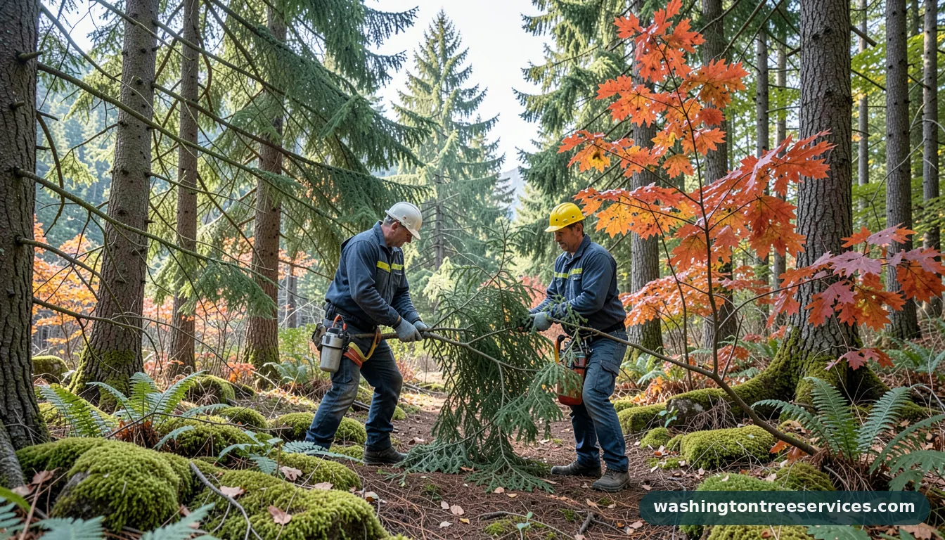ok to trim trees in winter - certified arborists at work in Washington