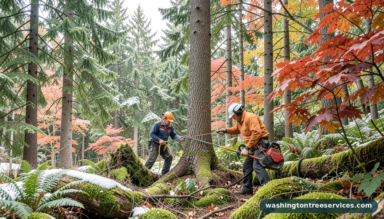 ok to trim trees in winter - completed tree work by Washington Tree Services