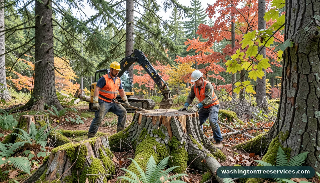 old tree stumps - certified arborists at work in Washington