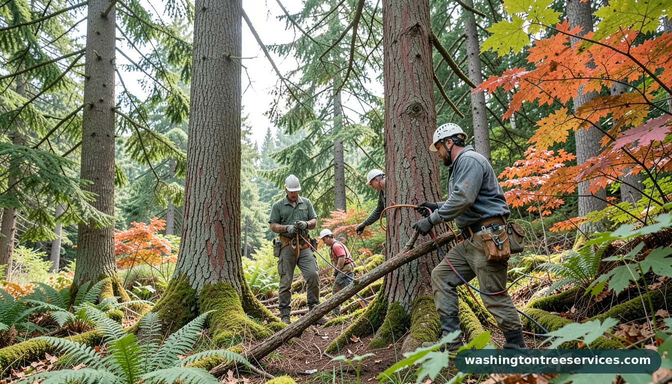 oregon woodsmen - tree service equipment and crew in Washington