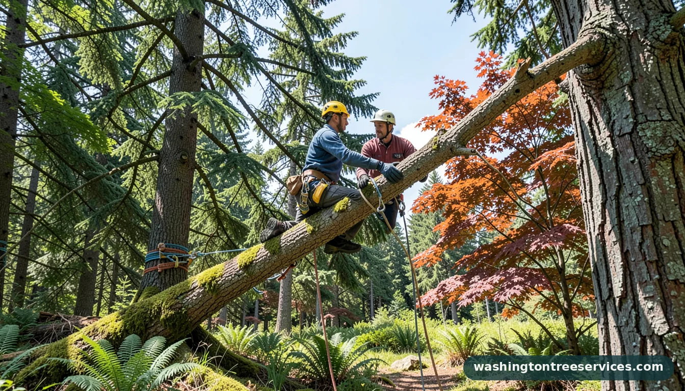 out on a limb arborist - tree service equipment and crew in Washington