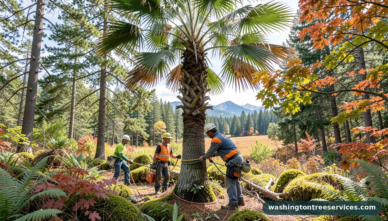 Professional equipment for palm tree arborist in Washington palm tree arborist - tree service equipment and crew in Washington