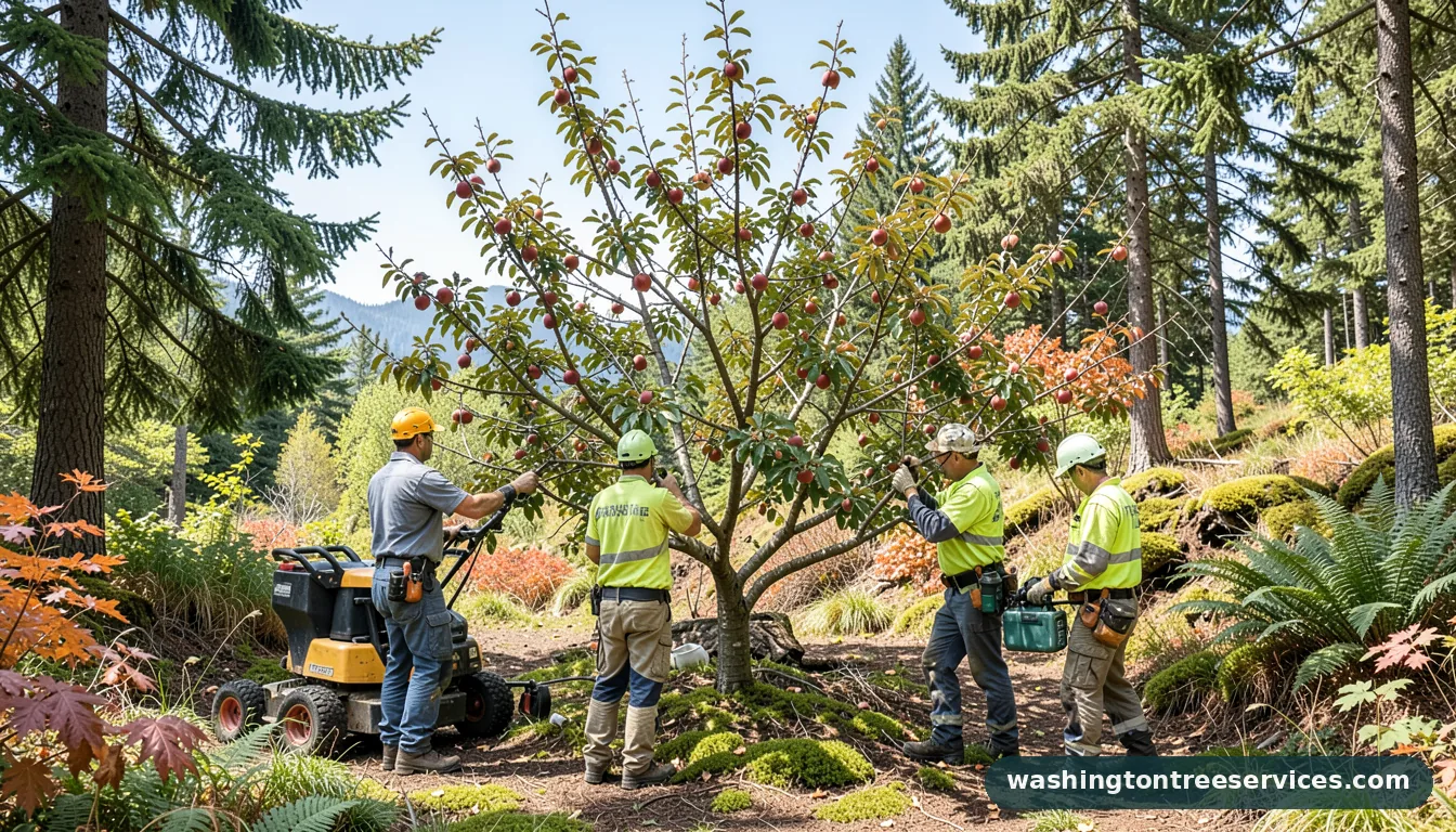Completed peach tree disease treatment project by Washington Tree Services peach tree disease treatment - completed tree work by Washington Tree Services