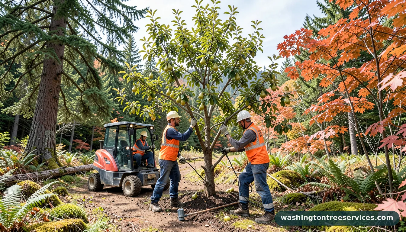 pear tree diseases treatment - tree service equipment and crew in Washington