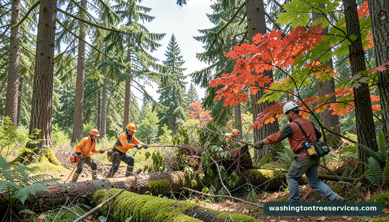 people who cut down trees - completed tree work by Washington Tree Services
