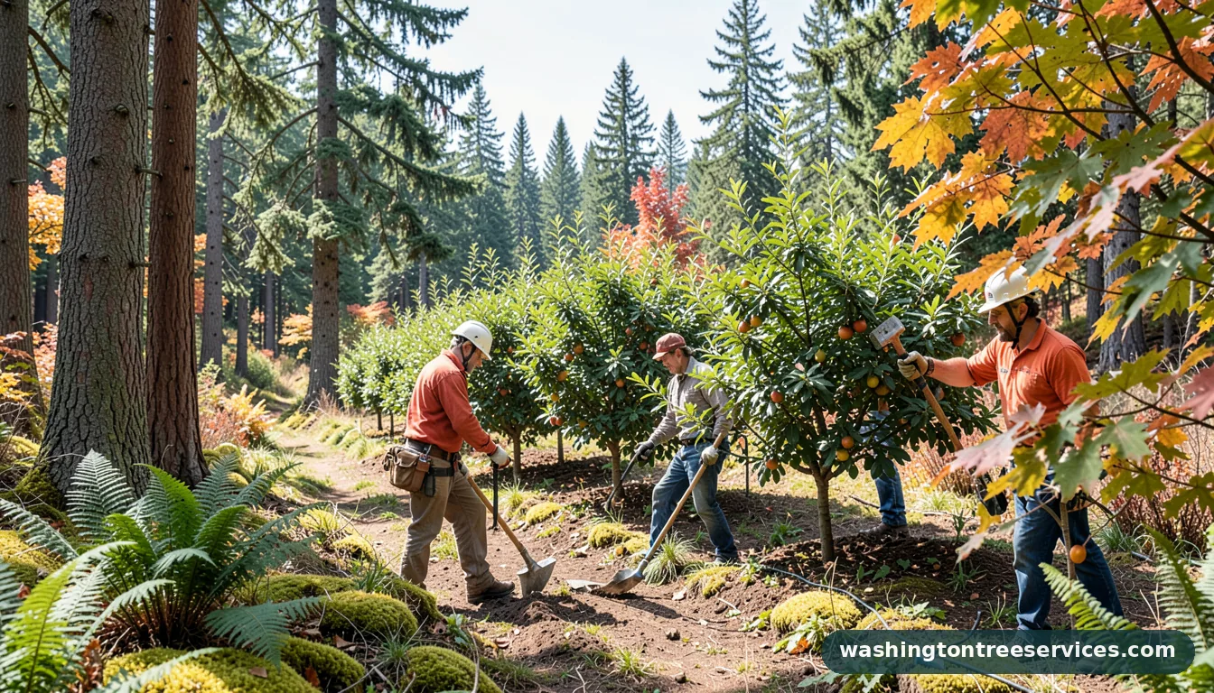 pillar fruit trees care - certified arborists at work in Washington