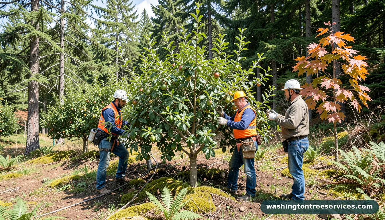 pillar fruit trees care - tree service equipment and crew in Washington