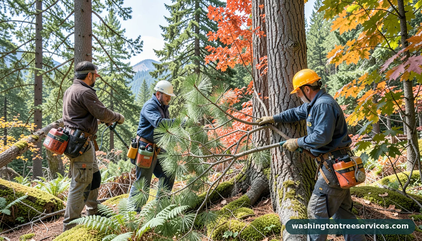 pine and ponder tree service - certified arborists at work in Washington