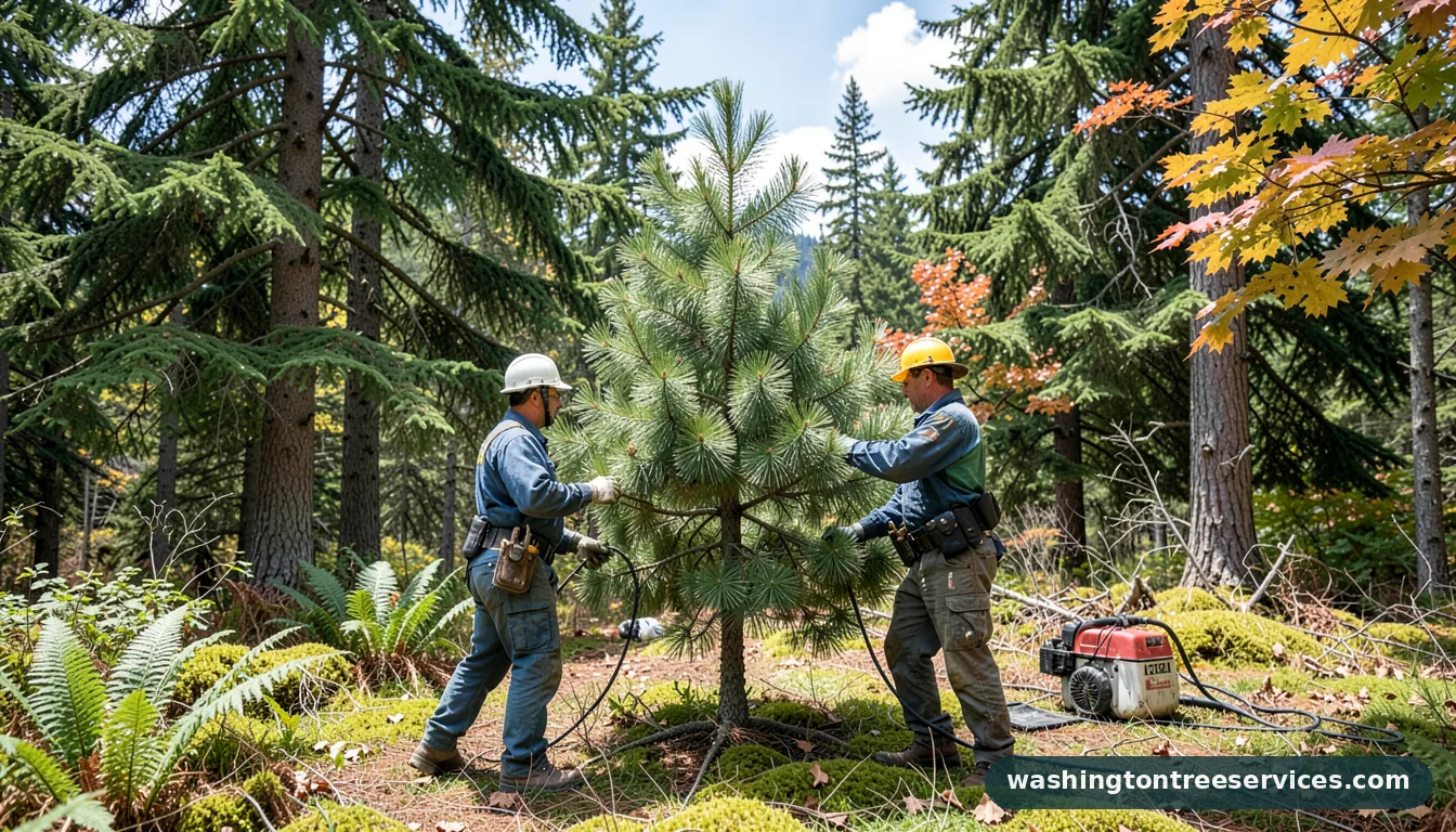 pine tree shaping - certified arborists at work in Washington