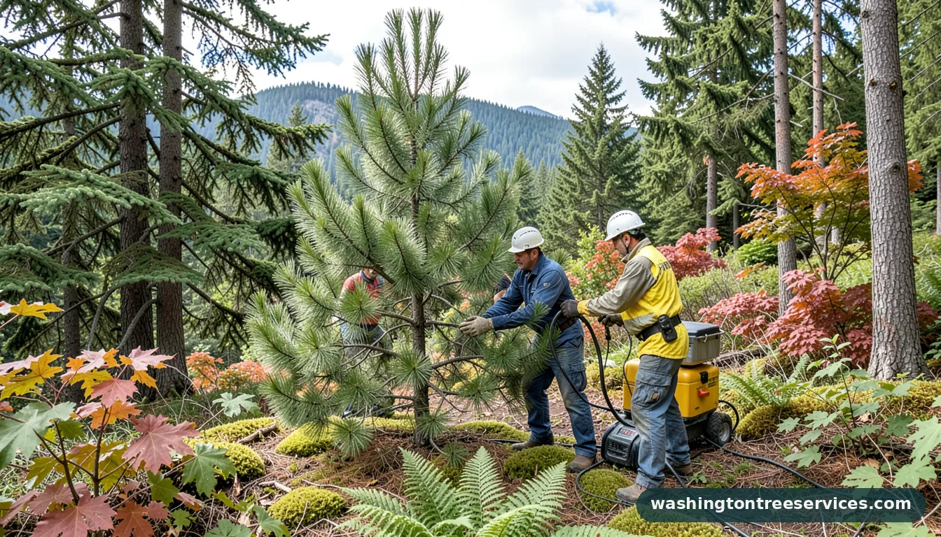 pine tree shaping - completed tree work by Washington Tree Services