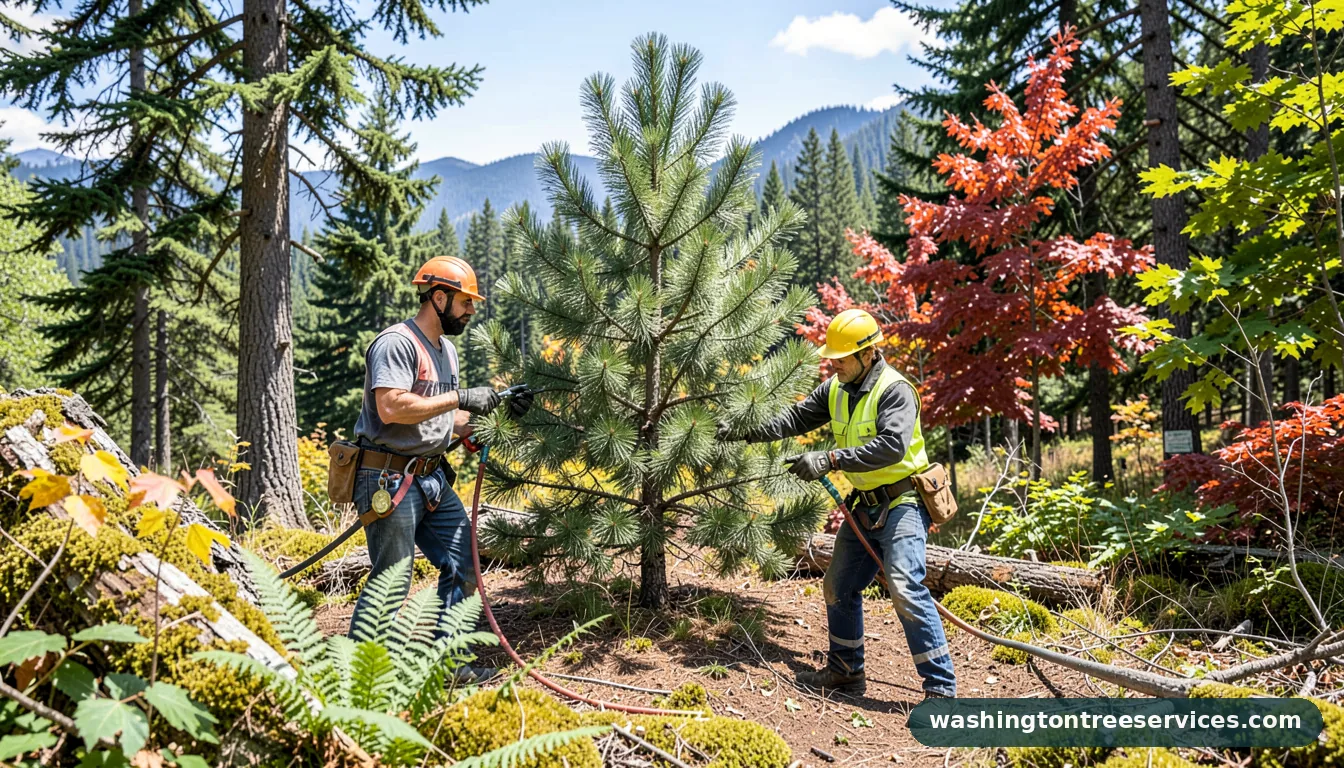 pine tree treatment - tree service equipment and crew in Washington