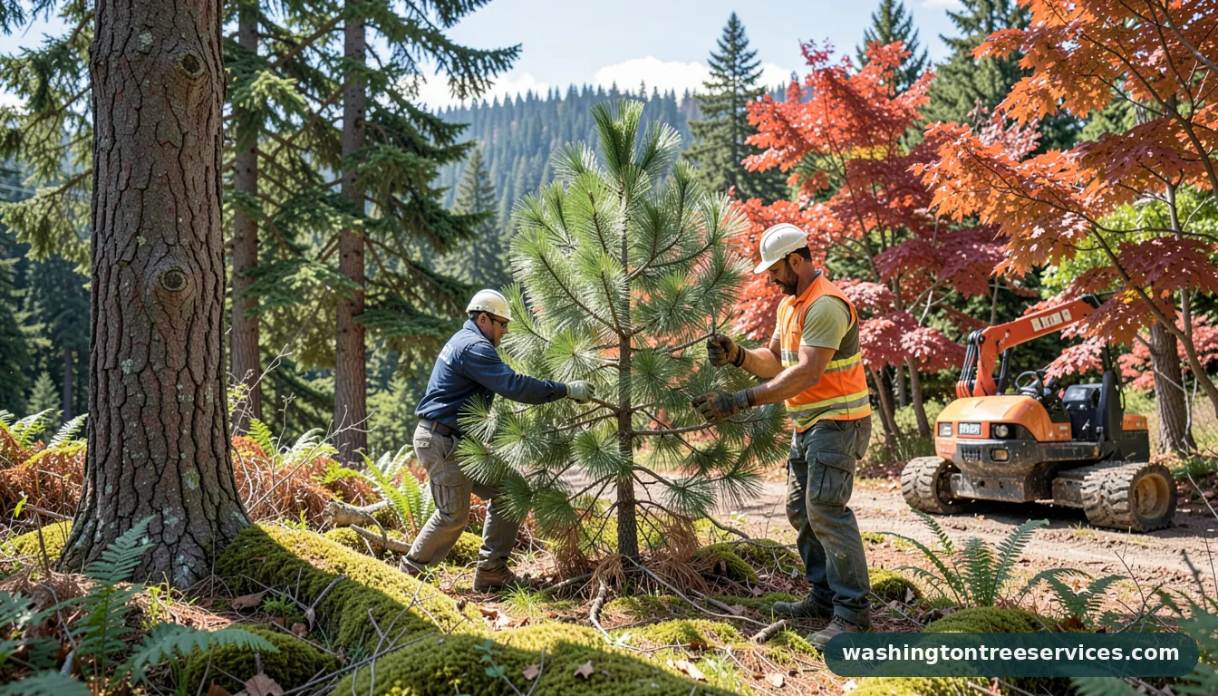 pine tree treatment - completed tree work by Washington Tree Services