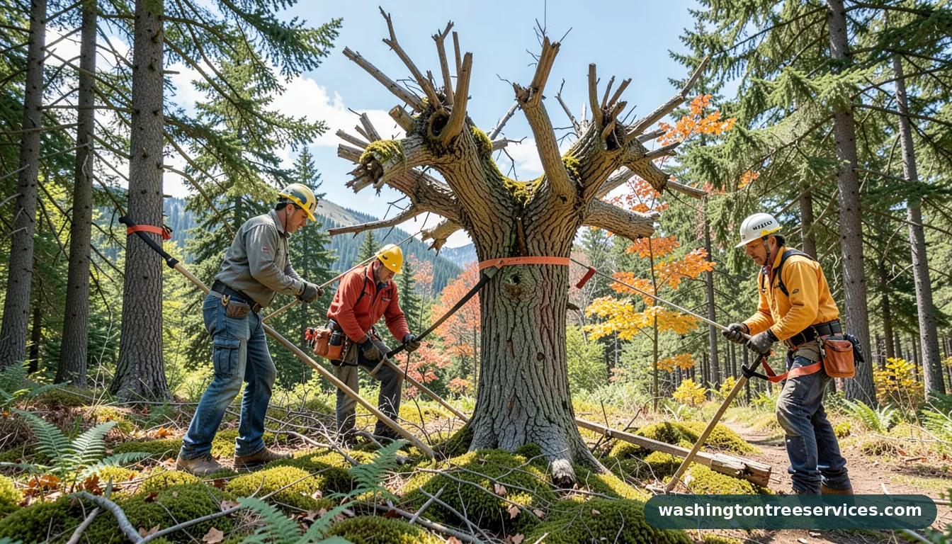 Certified arborists handling pollarding trees in Washington pollarding trees - certified arborists at work in Washington