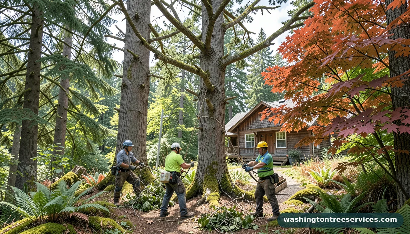 Completed pollarding trees project by Washington Tree Services pollarding trees - completed tree work by Washington Tree Services