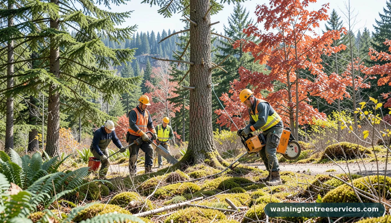 pollarding - certified arborists at work in Washington