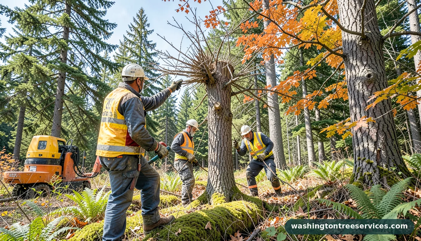 pollarding - completed tree work by Washington Tree Services