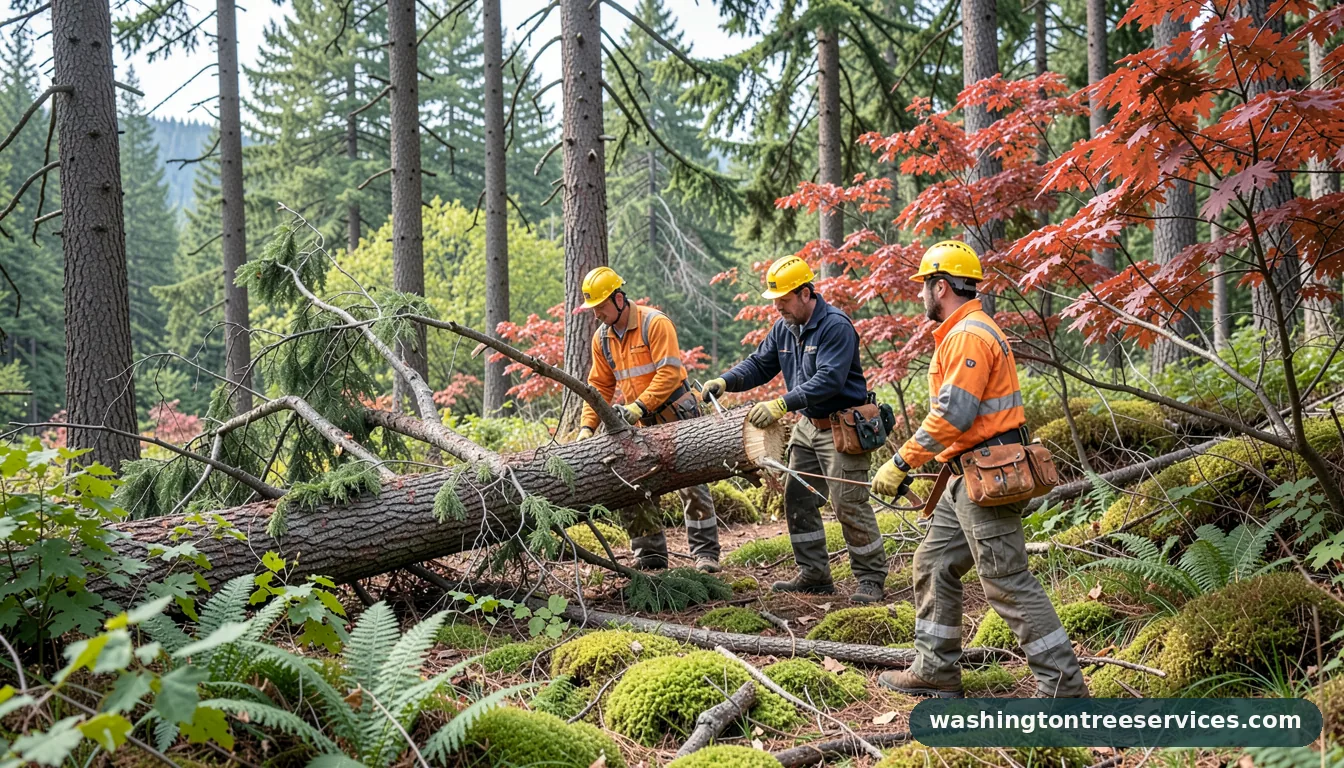 Professional equipment for price for cutting a tree down in Washington price for cutting a tree down - tree service equipment and crew in Washington