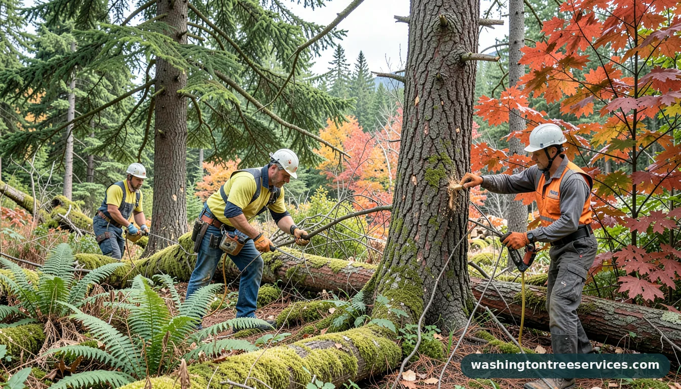 Completed professional tree cutting project by Washington Tree Services professional tree cutting - completed tree work by Washington Tree Services
