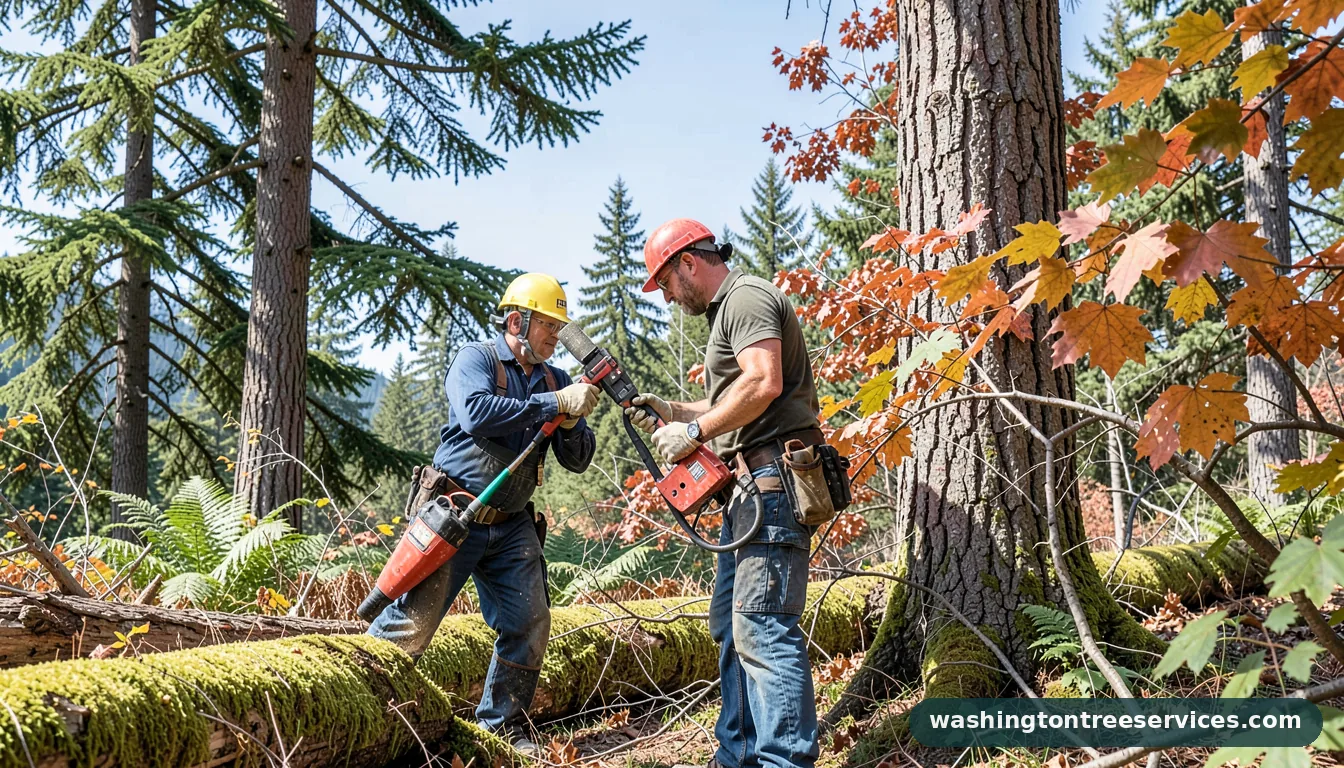 professional tree pruner - certified arborists at work in Washington