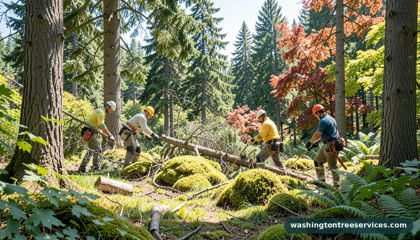 Completed professional tree service project by Washington Tree Services professional tree service - completed tree work by Washington Tree Services