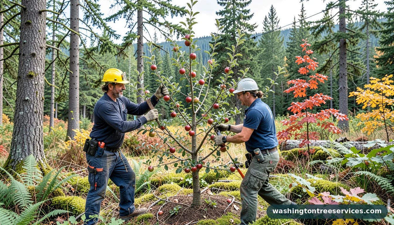 Professional equipment for proper way to prune an apple tree in Washington proper way to prune an apple tree - tree service equipment and crew in Washington