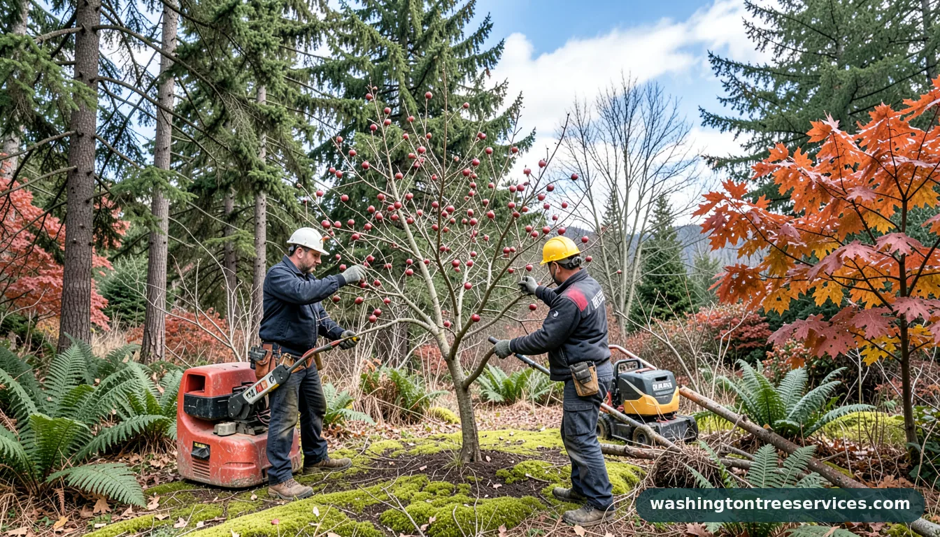 prune apple tree in winter - completed tree work by Washington Tree Services