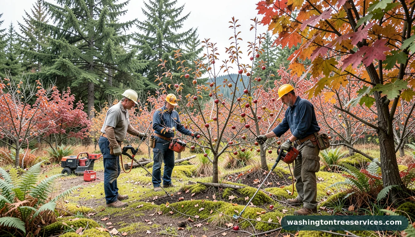 Completed prune apple trees in fall project by Washington Tree Services prune apple trees in fall - completed tree work by Washington Tree Services