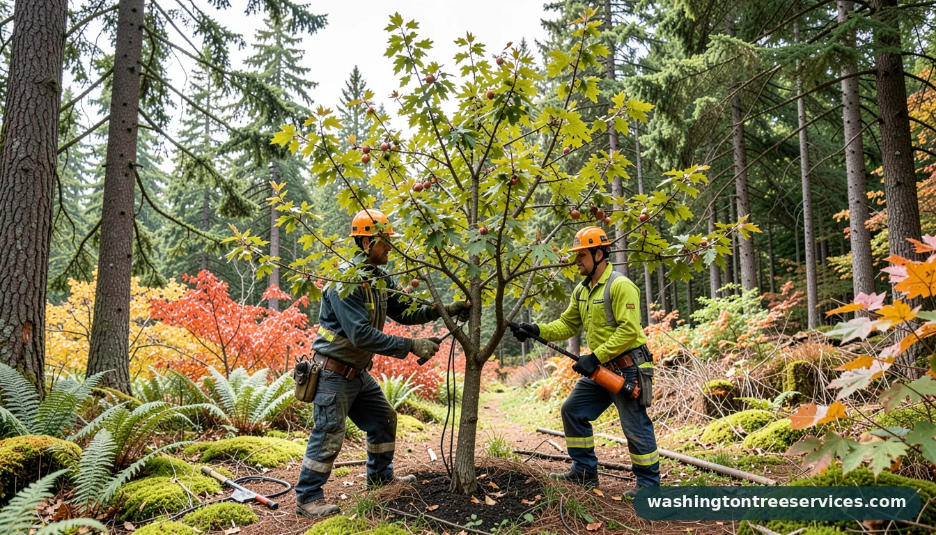 prune apricot tree - tree service equipment and crew in Washington