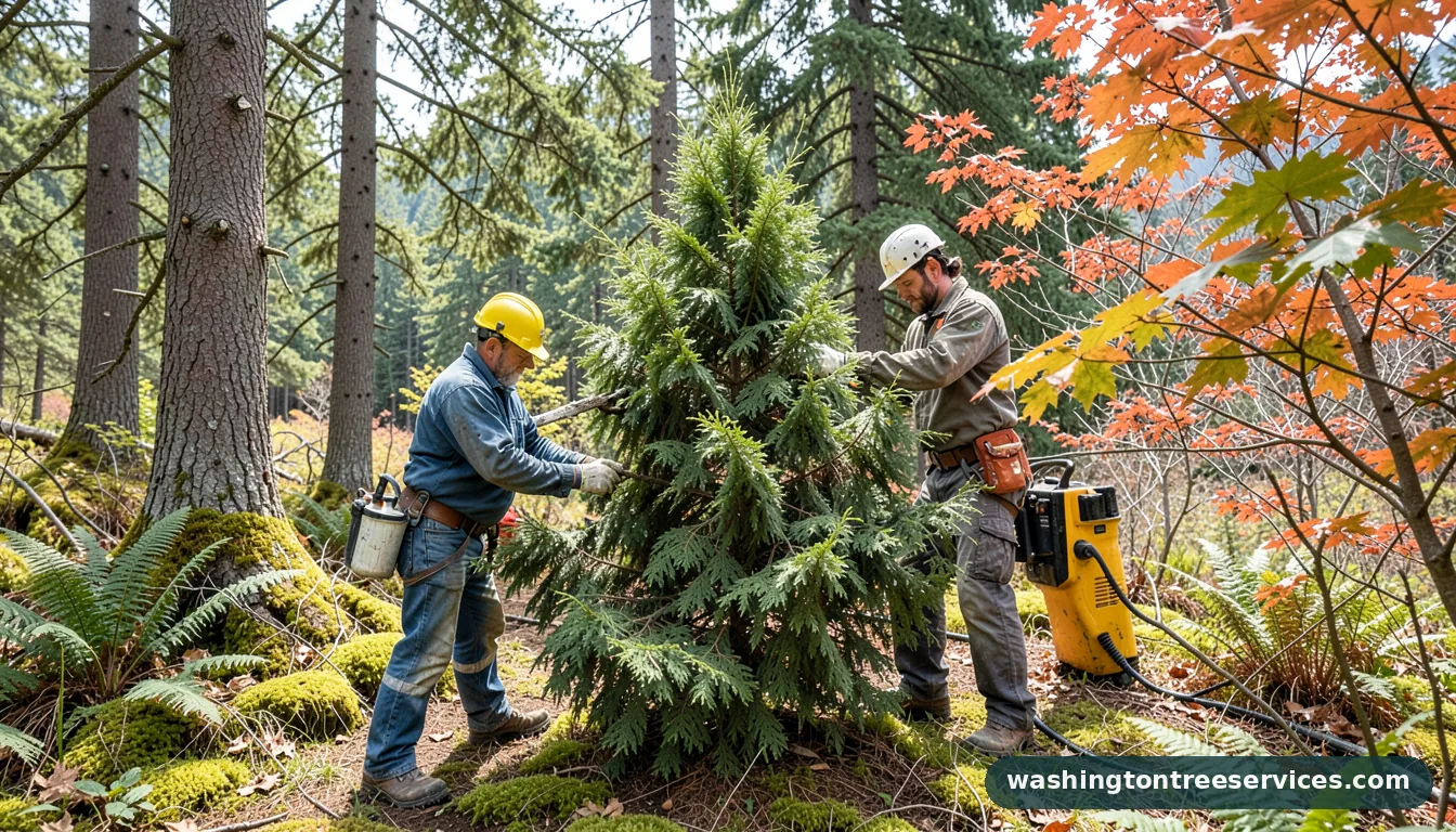 prune cypress tree - tree service equipment and crew in Washington