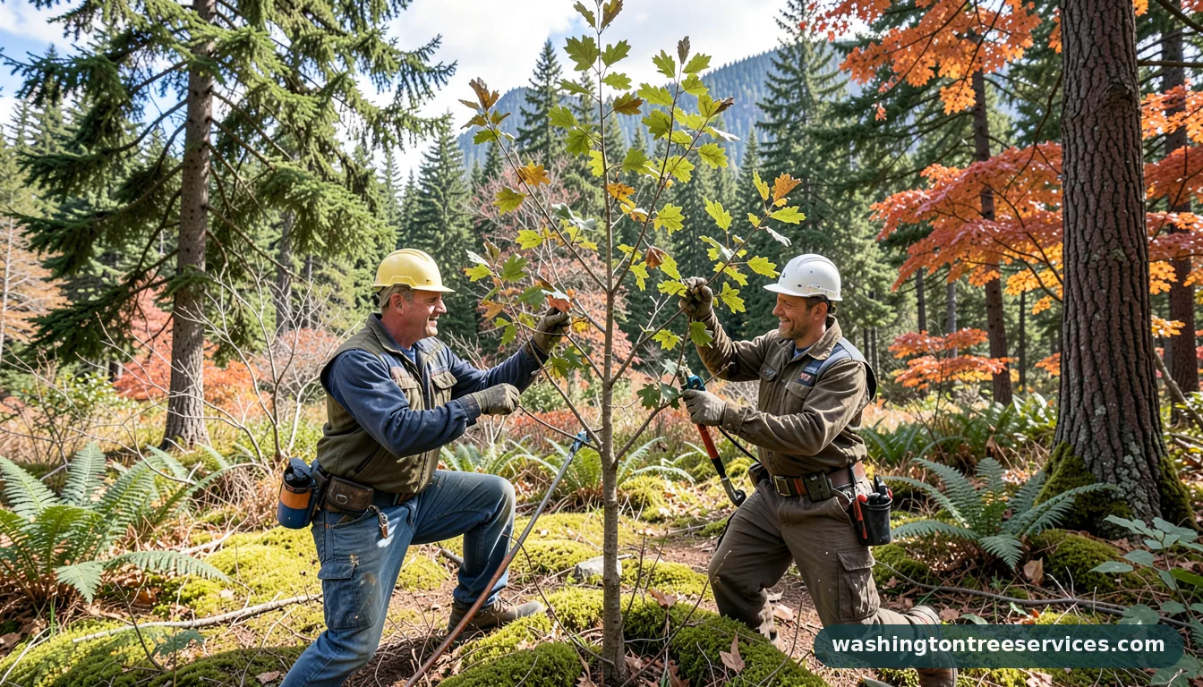 Certified arborists handling prune fig tree for winter in Washington prune fig tree for winter - certified arborists at work in Washington